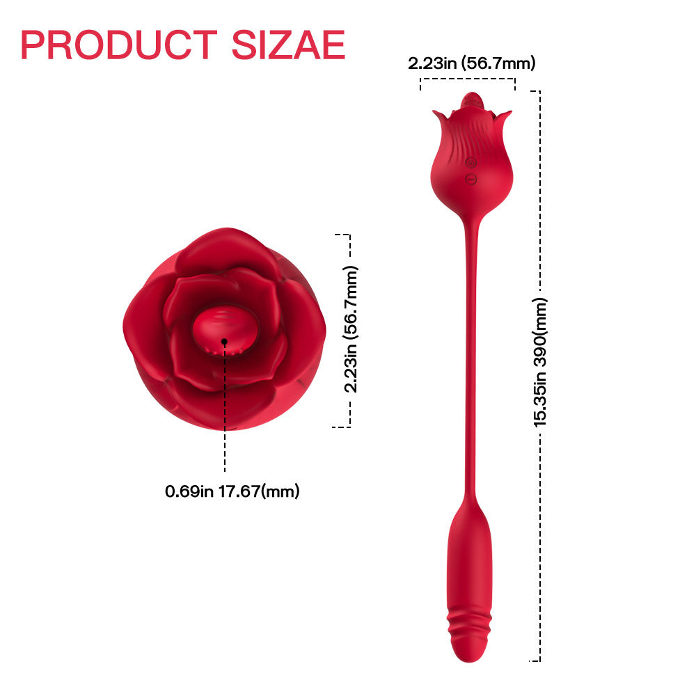 New rose tongue licking for female telescopic egg jumping double-headed vibrator masturbation device female private adult toy