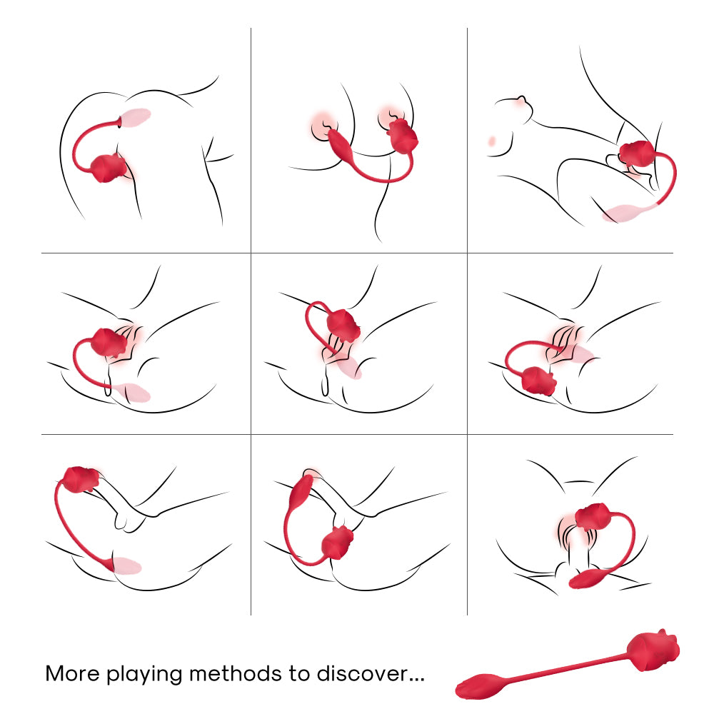 Rosebud enters the body, vibrates, jumps eggs, tongue licks roses, female masturbation, jumps eggs, adult sex toys