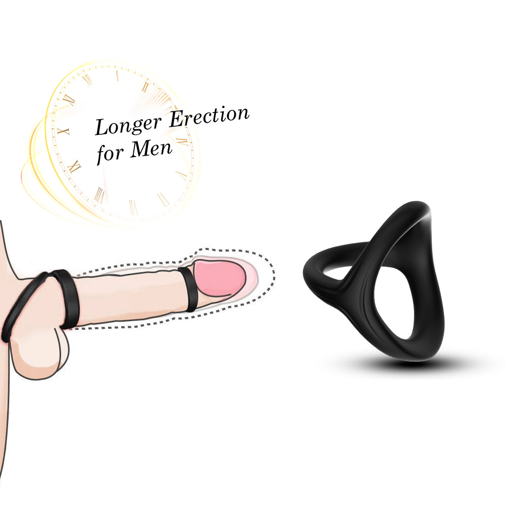 Male Y-shaped lock fine ring soft silicone three-ring male root bondage penis ring adult sex toys