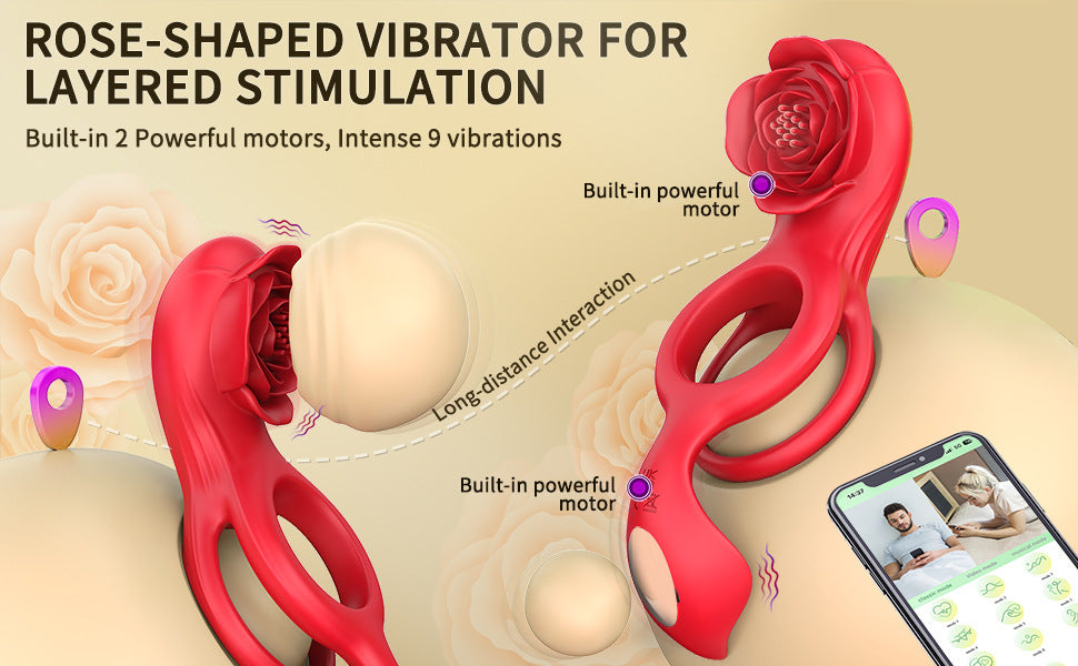 Rose with thorns - vibrator, 10 stimulating vibration modes