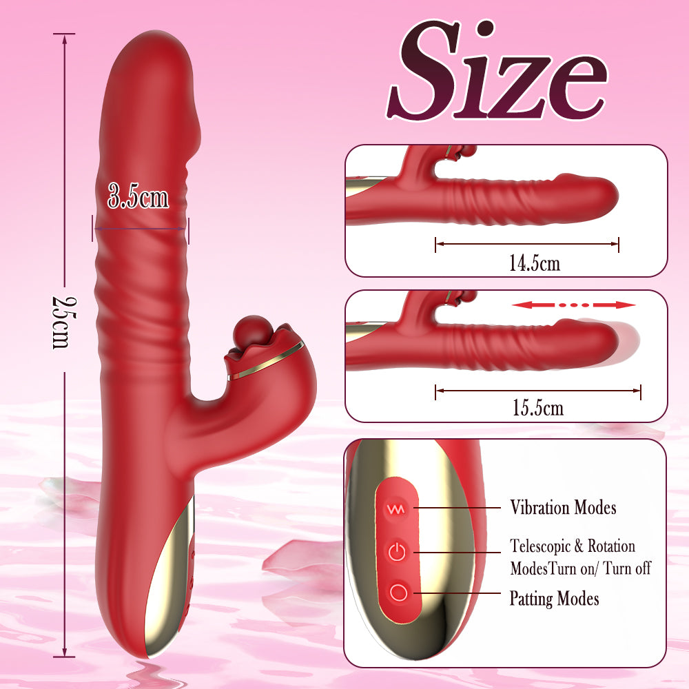 Liquid Ball Orgasm Wand - Rabbit G-spot Anal Vibrator Dildo, Clitoral Stimulator for Women