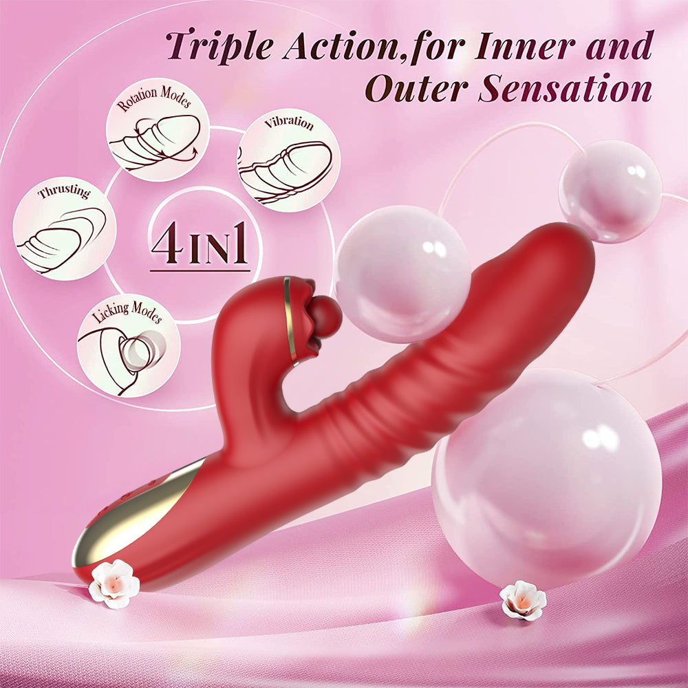 Liquid Ball Orgasm Wand - Rabbit G-spot Anal Vibrator Dildo, Clitoral Stimulator for Women