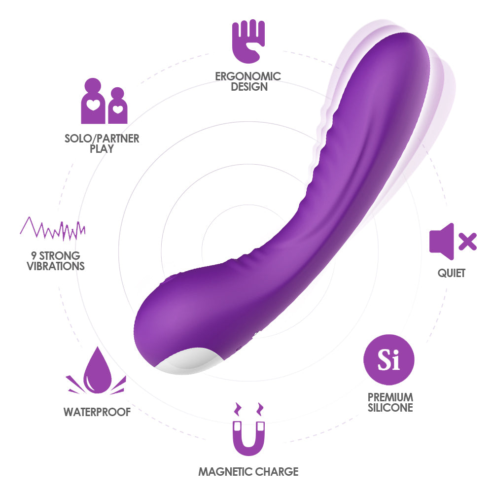 Magnetic charging single head vibrator pink sex toy female masturbation device purple