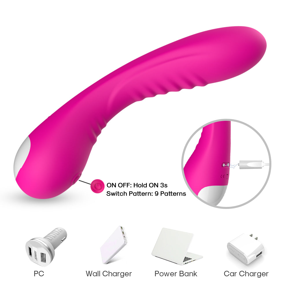 Magnetic charging single head vibrator pink sex toy female masturbation device purple