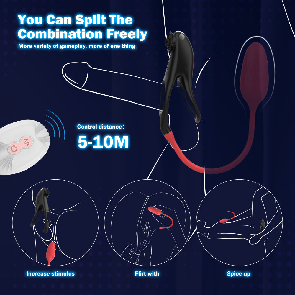 The Rose That Bites - Vibrating Penis Ring Remote Control G-spot Vibrator