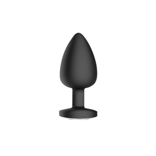 Black Silicone Anal Plug Vibrating with Diamond 3-Piece Set For Men Charging Remote Control APP