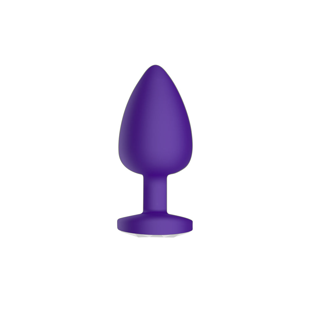 Purple Silicone Anal Plug Vibrating with Diamond 3-Piece Set For Men Charging Remote Control APP