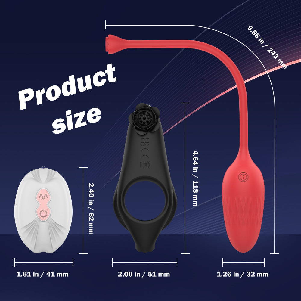 The Rose That Bites - Vibrating Penis Ring Remote Control G-spot Vibrator