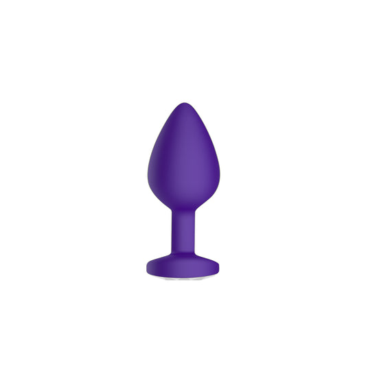 Purple Silicone Anal Plug Vibrating with Diamond 3-Piece Set For Men Charging Remote Control APP