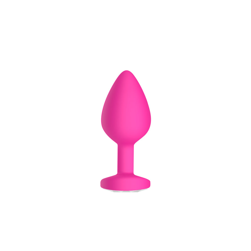 Pink Silicone Anal Plug Vibrating 3-Piece Set For Men Charging Remote Control APP