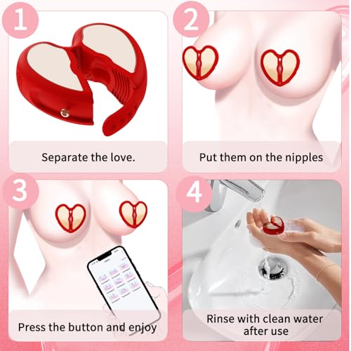 Love Nipple Clamps - Nipple Toys Nipple Vibrator, Nipple Toys Nipple Vibrator for Female Couple Sexual Pleasure