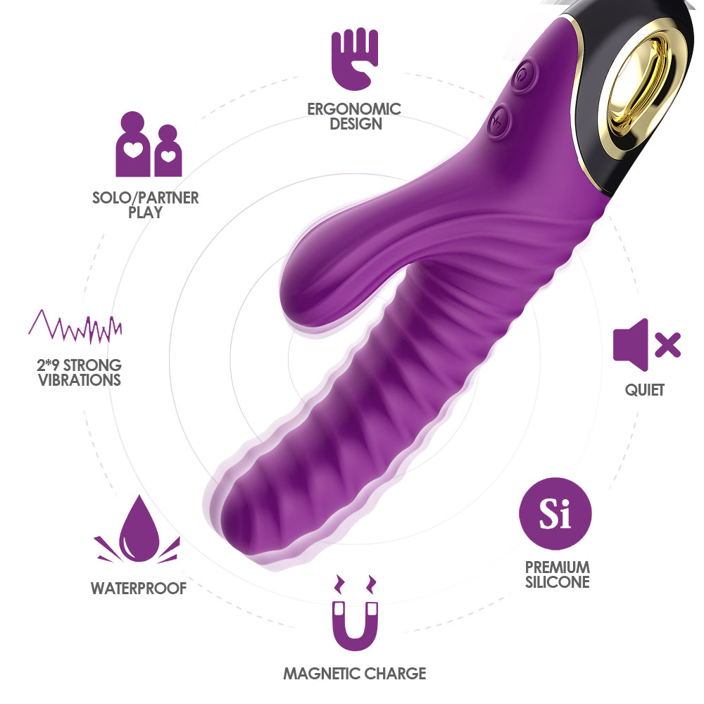 Threaded vibrating stick female AV stick vibrating sex toys electric pumping masturbation device for women